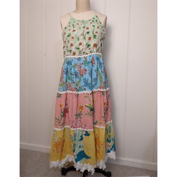 Farm Rio Daisy Patchwork Midi Dress – Size XS – Sold Out & Stunning! - Picture 15 of 15